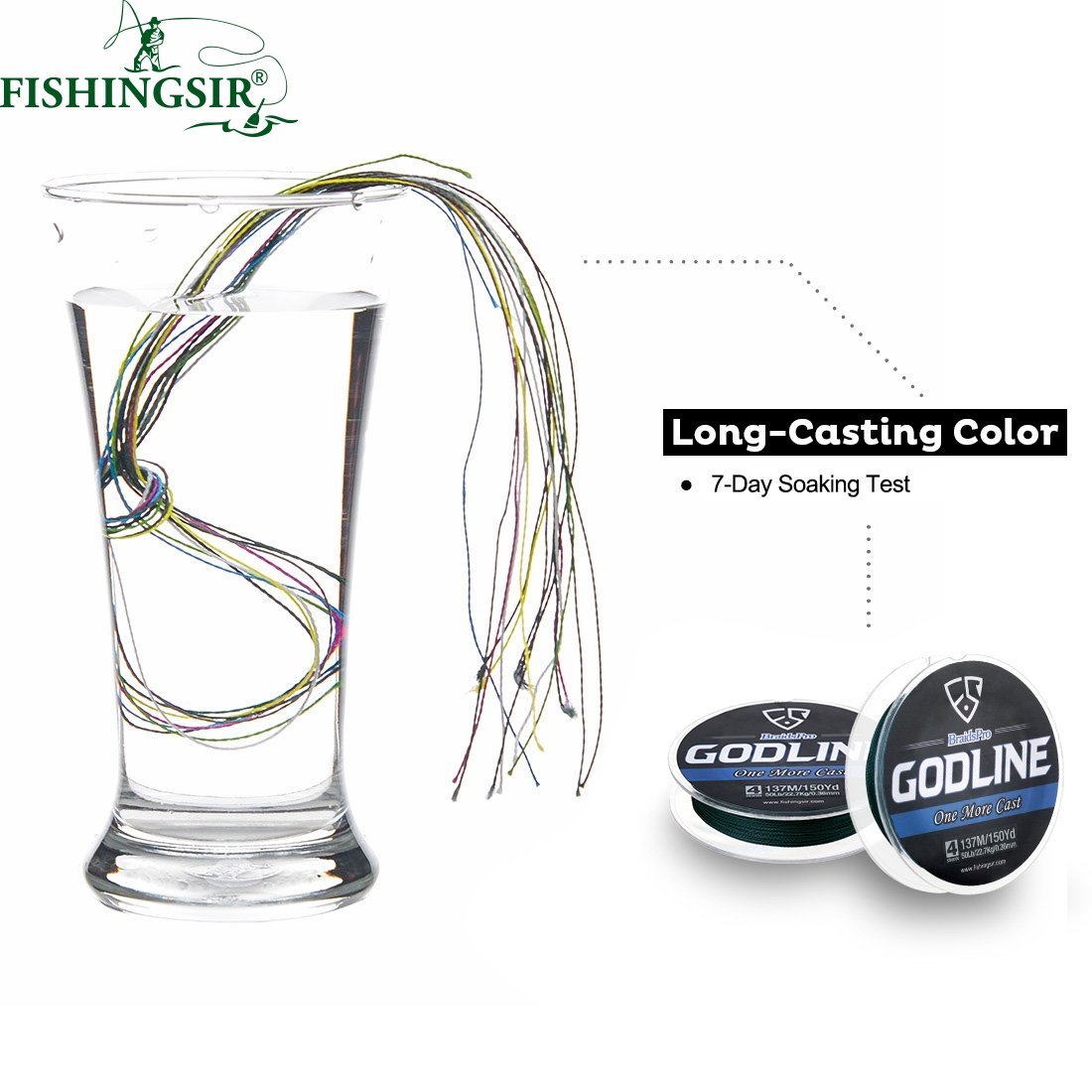 Super Pe Braided Fishing Line 8 Strands Strong Braid Multifilament Fishing Lines-FISHINGSIR Official Store-White-0.7-Bargain Bait Box