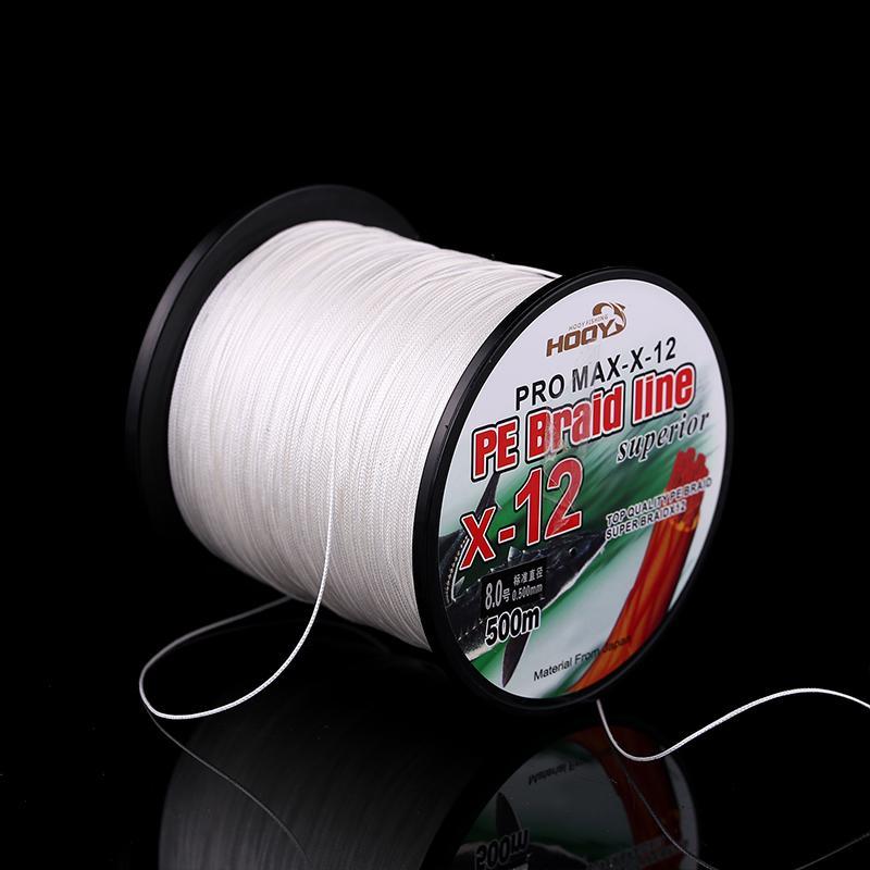 Super Strong Multifilament Pe Braided Fishing Line 500M 12 Strands Pe Braided-JUYI Official Store-White-3.0-Bargain Bait Box