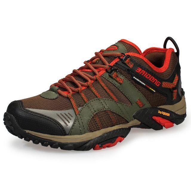 Surface Waterproof Hiking Shoes Men Sneakers Leather Outdoor Shoes Mens-AliExpres High Quality Shoe Store-Khaki Orange-7.5-Bargain Bait Box