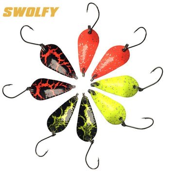 Swolfy 20Pcs Hot Sale 3Cm 3.5G Artificial Spinner Bait Multicolor Fishing-Swolfy-Copper yellow-Bargain Bait Box