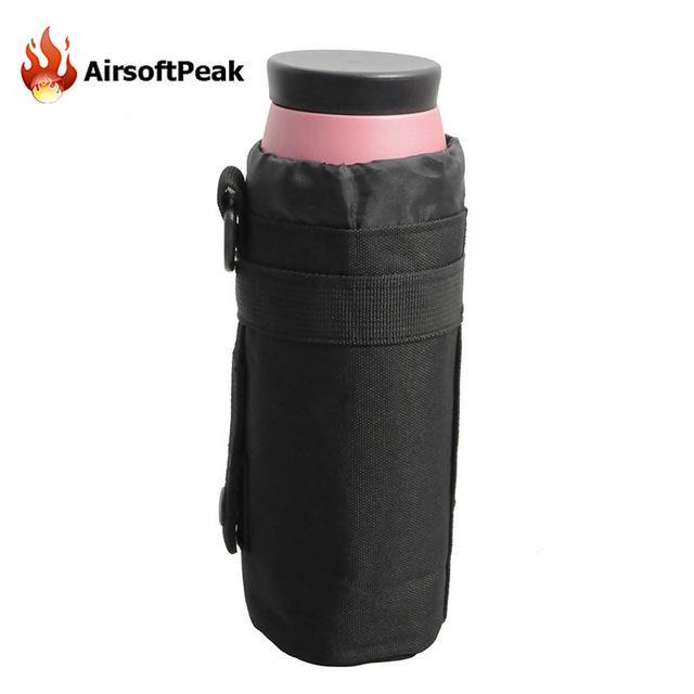 Tactical Accessory Airsoft 600D Outdoor Hiking Molle Open Top Water Bottle Pouch-AirsoftPeak-Black-Bargain Bait Box