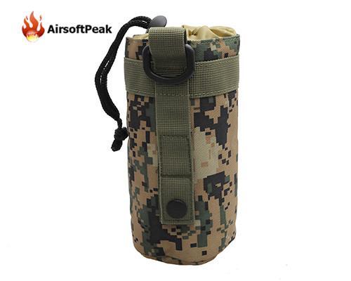 Tactical Accessory Airsoft 600D Outdoor Hiking Molle Open Top Water Bottle Pouch-AirsoftPeak-Woodland Camo-Bargain Bait Box