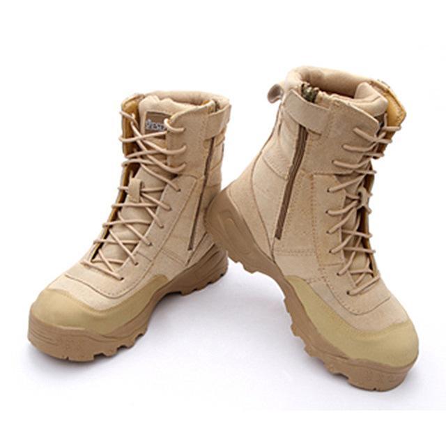 Tactical Boots Men 39-45 Waterproof Outdoor Shoes Genuine Leather Rubber Boots-PEAKWILL store-Desert-6.5-Bargain Bait Box
