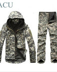 Tactical Gear Shark Skin Softshell Outdoor Jacket& Military Pants Men Waterproof-Beacon Hunting Equipment Store-ACU-M-Bargain Bait Box