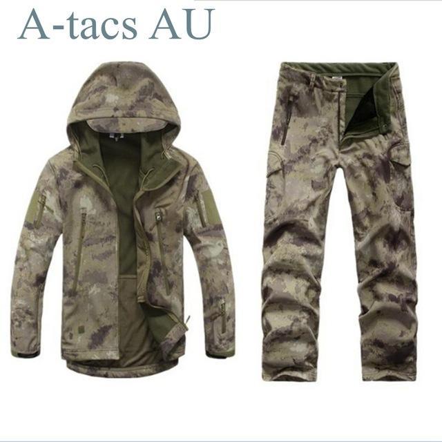 Tactical Gear Shark Skin Softshell Outdoor Jacket&amp; Military Pants Men Waterproof-Beacon Hunting Equipment Store-AU-M-Bargain Bait Box