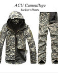Tactical Gear Shark Skin Softshell Outdoor Jacket& Military Pants Men Waterproof-Beacon Hunting Equipment Store-black-M-Bargain Bait Box