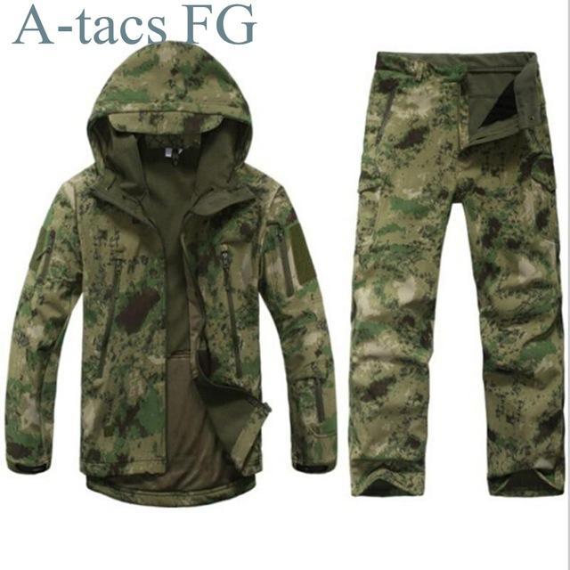 Tactical Gear Shark Skin Softshell Outdoor Jacket&amp; Military Pants Men Waterproof-Beacon Hunting Equipment Store-FG-M-Bargain Bait Box
