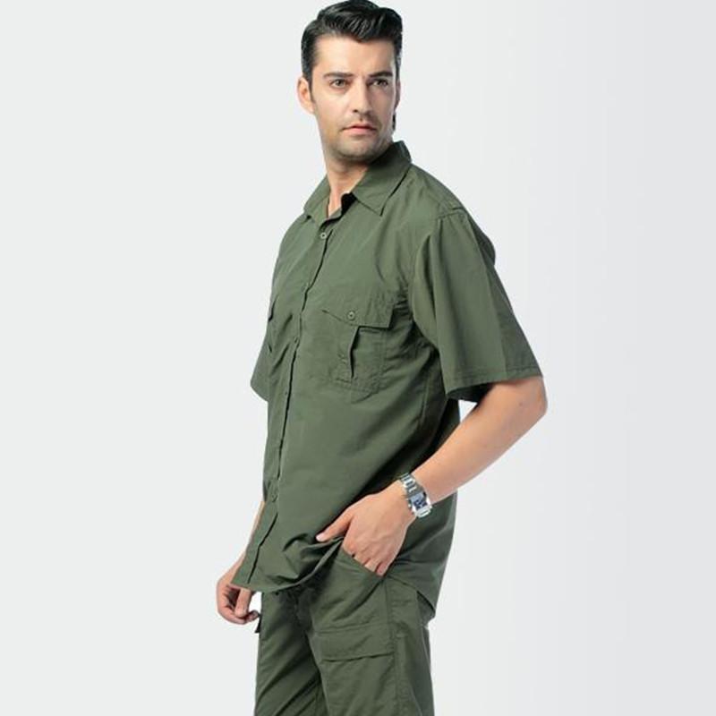 Tactical Military Men'S Sports Short Sleeve Breathable Quick-Dry Light Camping-Shirts-Bargain Bait Box-Army green-S-Bargain Bait Box