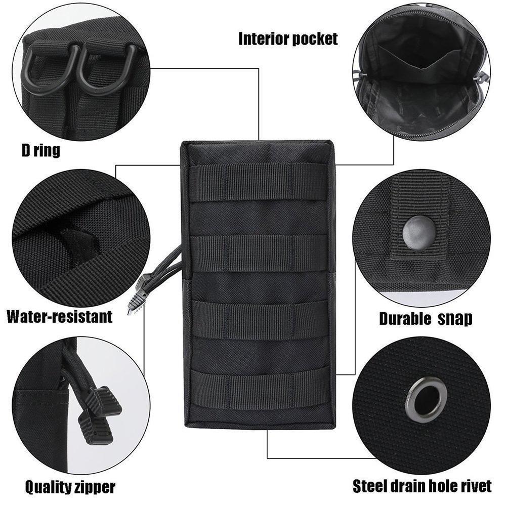 Tactical Molle Utility Waist Bag Pouches For Hiking Camping 600D Nylon-AirssonOfficial Store-Black-Bargain Bait Box