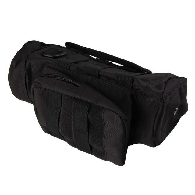 Tactical Travel Molle Military Zipper Water Bottle Hydration Pouch Bag For-happyeasybuy01-Black-Bargain Bait Box