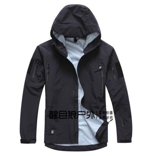 Tad Military Tactical Jacket Waterproof For Men Raptor Hard Sharkskin Jackets-Wenzhou SX Outdoor Products Co., LTD-BK-S-Bargain Bait Box