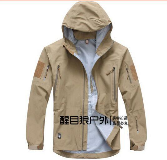 Tad Military Tactical Jacket Waterproof For Men Raptor Hard Sharkskin Jackets-Wenzhou SX Outdoor Products Co., LTD-SAND-S-Bargain Bait Box