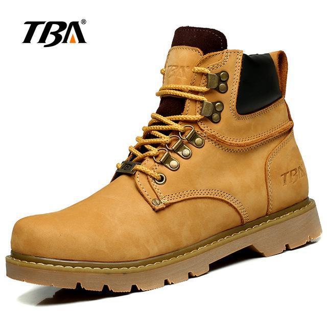 Tba Men'S Breathable Outdoor Shoes Martin Shoes High Bang Leather Shoes-TBA Official Store-TBA5703 yellow-5-Bargain Bait Box