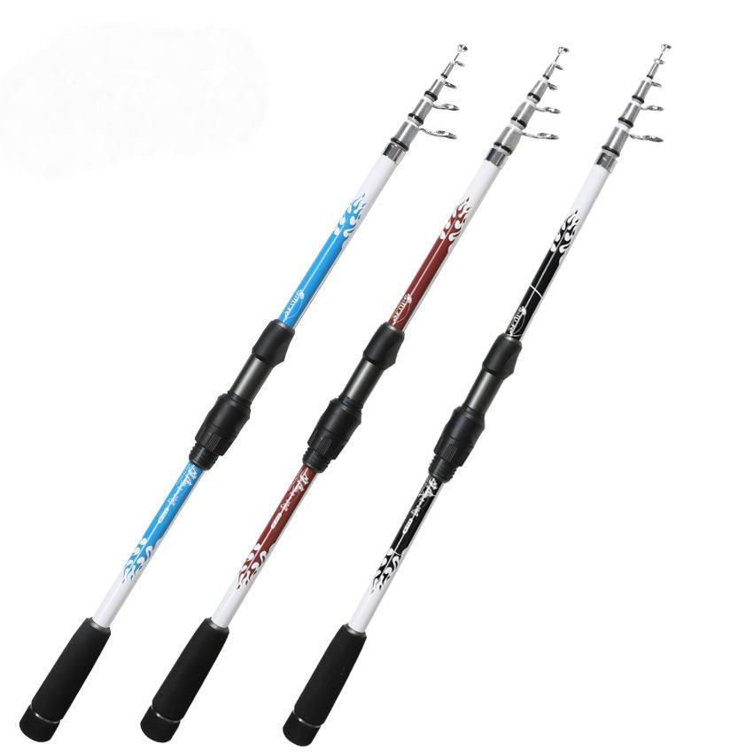 Telescopic Fishing Lure Rod Power M 2.1M Carbon Fiber Spinning Lure Rod 5-Telescoping Fishing Rods-ZHANG &#39;s Professional lure trade co., LTD-Red-Bargain Bait Box