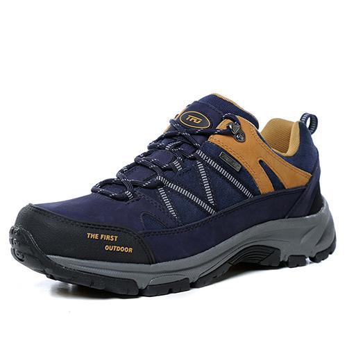 Tfo Man Hiking Shoes Men Genuine Leather Climbing Shoes Breathable Sport Hunting-TFO Official Store-dark blue-6.5-Bargain Bait Box