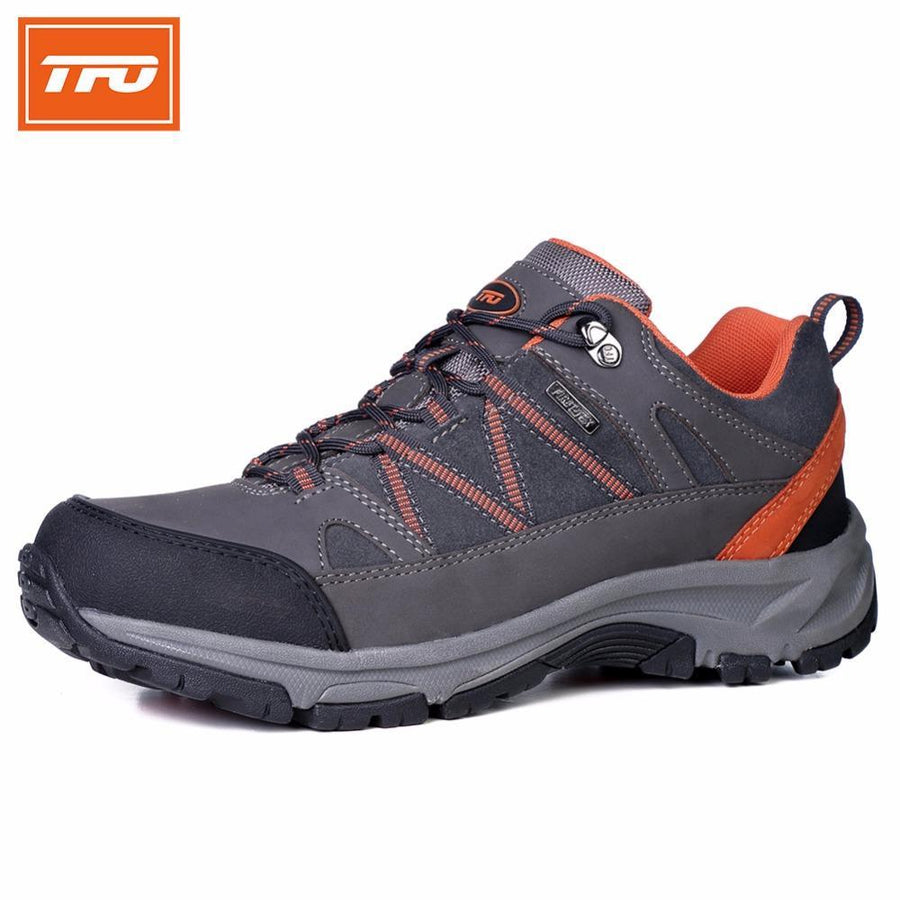 Tfo Man Hiking Shoes Men Genuine Leather Climbing Shoes Breathable Sport Hunting-TFO Official Store-dark grey-6.5-Bargain Bait Box