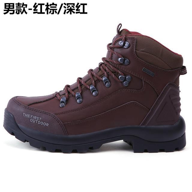 Tfo Men Hiking Shoes Boots 100% Genuine Leather Camping Climbing Shoes-TFO Official Store-men brown-6.5-Bargain Bait Box