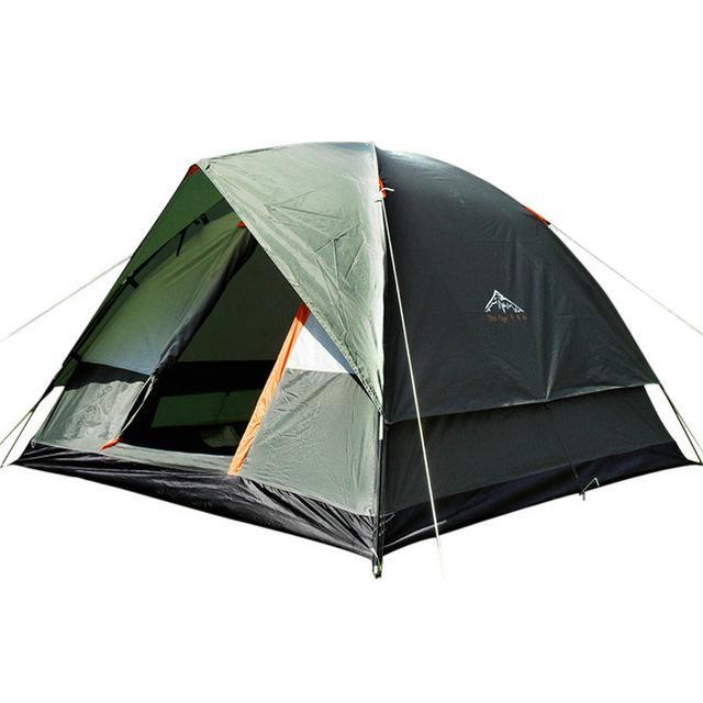 Three Person 200*200*130Cm Double Layer Weather Resistant Outdoor Camping Tent-Outdoor Gear-Up Discount Store-Army Green-Bargain Bait Box
