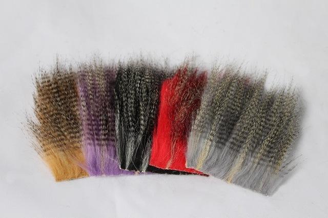 Tigofly 5 Pcs 8*8Cm Furabou Craft Fur 5 Barred Colors Fiber Streamer Tail Wing-TIGOFLY Fishing Factory Store-Assorted each 1 pcs-Bargain Bait Box