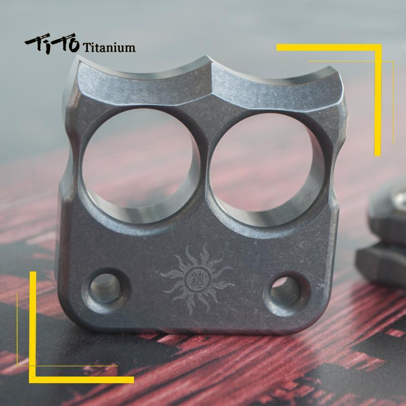 Tito Edc Titanium Alloy Multipurpose Two Holes Tools Meteorite Keychain Outdoors-TITO TITANIUM Official Store-StyleA15mm-Bargain Bait Box