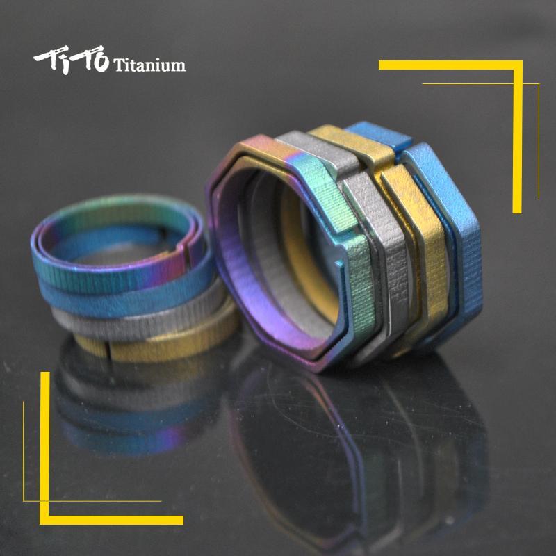 Tito Titanium Alloy Edc Keychain Outdoor Portable Keyring Key Ring Circle-TITO TITANIUM Official Store-Octangle22mmTi-Bargain Bait Box