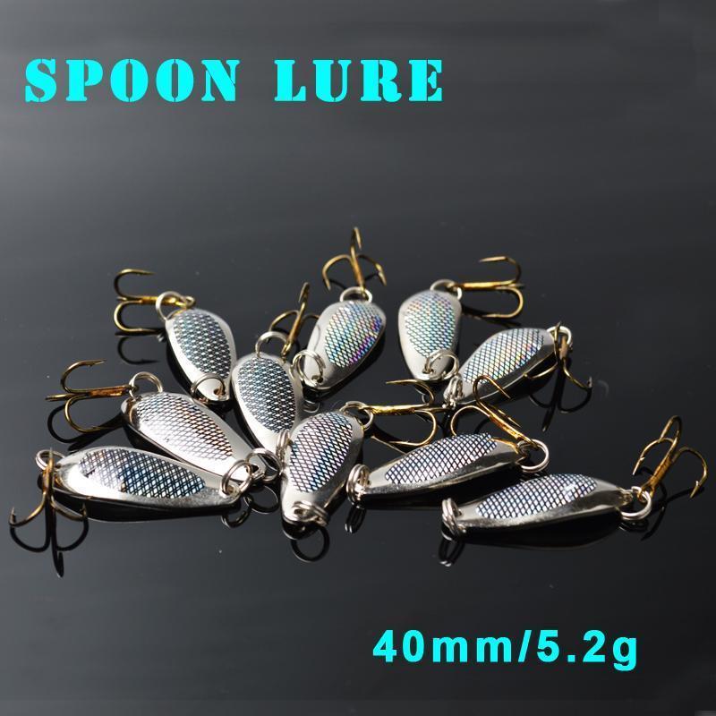 Toma 10Pcs/Lot Brand Fishing Bait Spoon Lure Silver 40Mm 5.2G Fishing Metal-ToMa Official Store-Bargain Bait Box