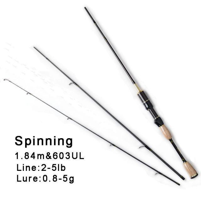 Toma 1.84M Carbon Spinning Baitcasting Lure Fishing Rod 3 Sections 603Ul Fast-Spinning Rods-ToMa Official Store-Yellow-Bargain Bait Box