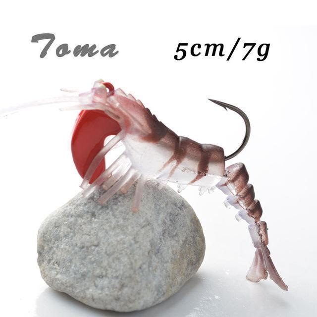 Toma 1Pcs Soft Shrimp Fishing Lures Artificial Shrimp Baits 7G/13G/19G Soft Lure-ToMa Official Store-C-Bargain Bait Box