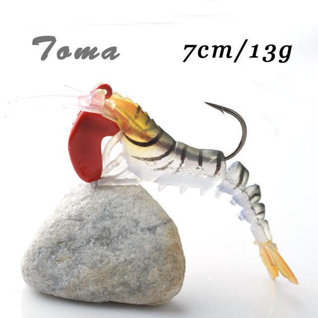 Toma 1Pcs Soft Shrimp Fishing Lures Artificial Shrimp Baits 7G/13G/19G Soft Lure-ToMa Official Store-D-Bargain Bait Box