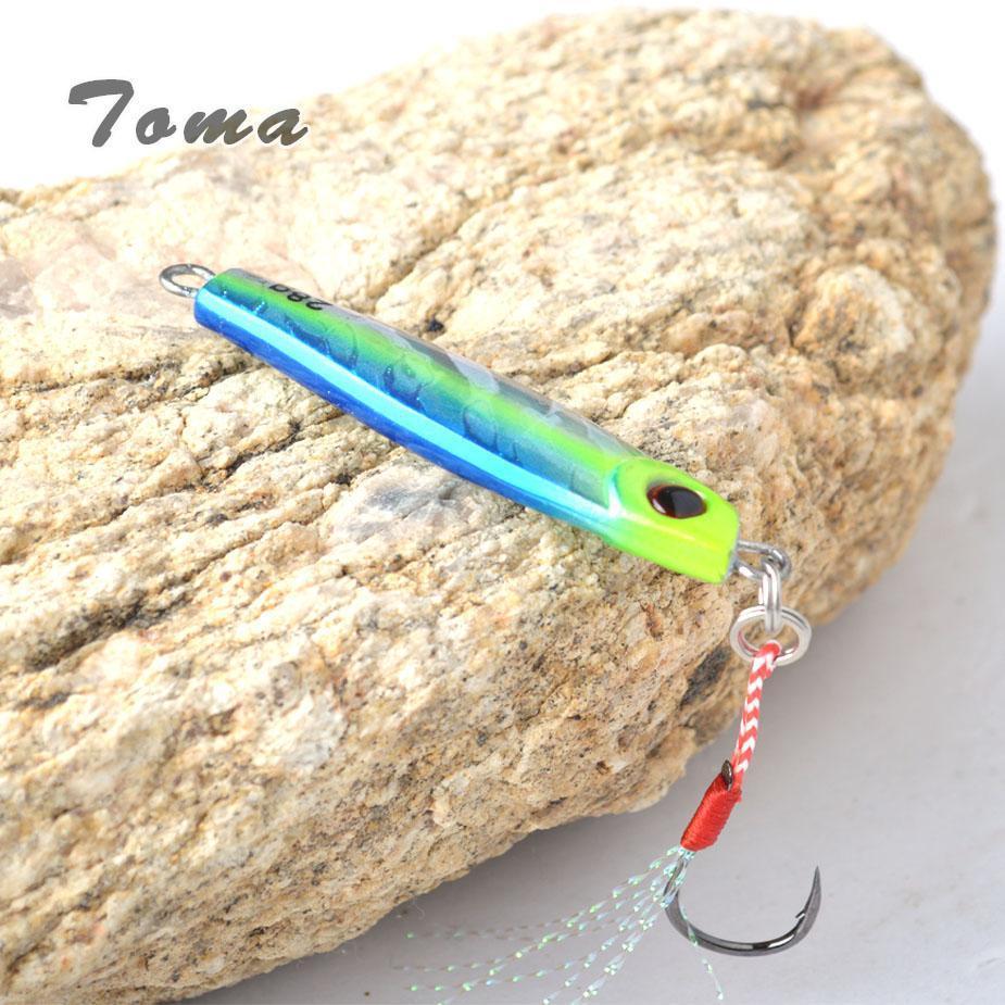 Toma 4Pcs/Lot Metal Jigging Fishing Lure With Hook 7G 14G 28G 40G Mini Jig-ToMa Official Store-4colors mix 7g-Bargain Bait Box