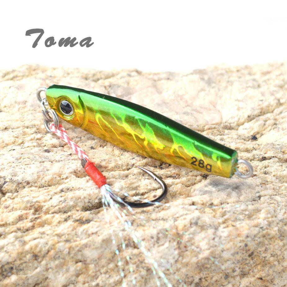 Toma 4Pcs/Lot Metal Jigging Fishing Lure With Hook 7G 14G 28G 40G Mini Jig-ToMa Official Store-4colors mix 7g-Bargain Bait Box