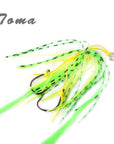 Toma 5Pcs/Lot Toma Silicone Skirt With Hook High Carbon Steel Fishing Hooks-ToMa Official Store-5PCS green-Bargain Bait Box