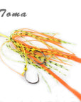 Toma 5Pcs/Lot Toma Silicone Skirt With Hook High Carbon Steel Fishing Hooks-ToMa Official Store-5PCS orange-Bargain Bait Box