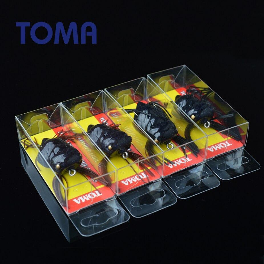 Toma 6Pcs/Lot High Quality Cicada Frog Fishing Lures 40Mm/5G Snakehead Lure-Fishing Lures-ToMa Factory Store-2 colors mixed-Bargain Bait Box