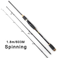 Toma Spinning Baitcasting Fishing Rod Japan Carbon Fiber 1.8M 3 Section 603M-Spinning Rods-ToMa Official Store-White-Bargain Bait Box