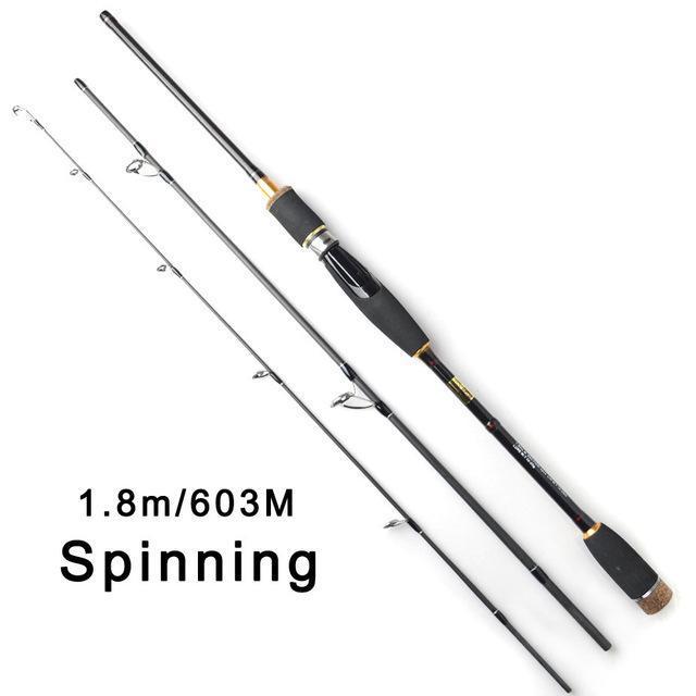Toma Spinning Baitcasting Fishing Rod Japan Carbon Fiber 1.8M 3 Section 603M-Spinning Rods-ToMa Official Store-Yellow-Bargain Bait Box