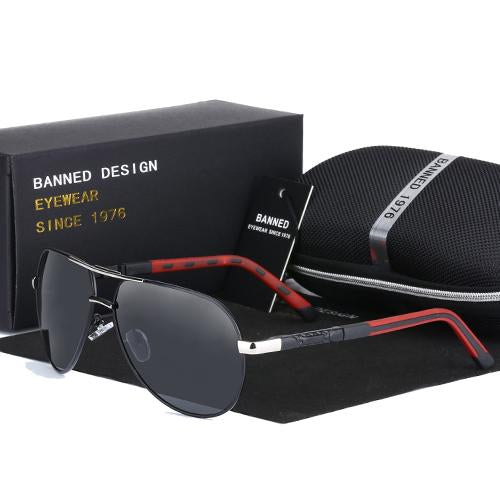 Top Anti Glare Hd Polarized Men'S Aviation Sunglasses Metal Classic Sun Glasses-Polarized Sunglasses-Bargain Bait Box-silver black-Bargain Bait Box