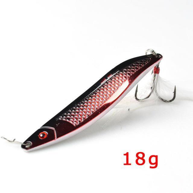 Top-Level 18G 25G Colorful Zinc Spoon Metal Lures Fishing Lures Brand Hard-ToMa Official Store-red 18g-Bargain Bait Box