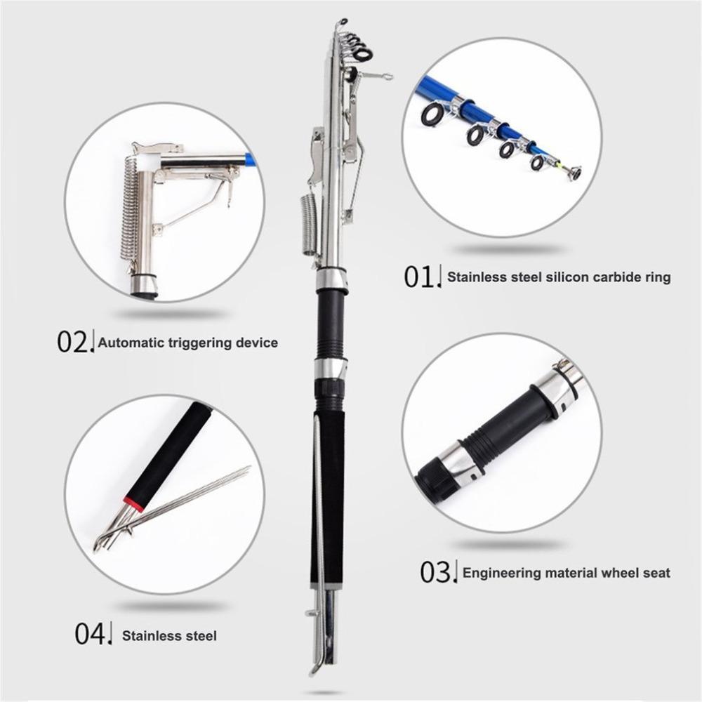 Top Lightweight Stainless Steel Automatic Fishing Rod Anti-Slip Handle Sea River-Automatic Fishing Rods-Outdoor Fan Zone Store-2.1 m-Bargain Bait Box
