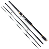 Top Portable Pole 4 Sections Fishing Lure Rod Straight Rods Carbon-Baitcasting Rods-Thanksgiving Family-1.8 m-Bargain Bait Box