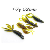 Topind 10Pcs/Lot Soft Baits Fishing Soft Jig Swivel Rubber Worms Soft Shrimp-Craws-Bargain Bait Box-52mm-Bargain Bait Box