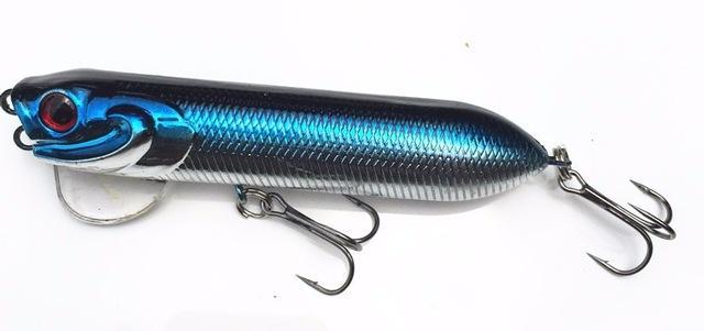 Topwater Fishing Pencil Lure 94Mm 18G Artificial Hard Bait Mini Magician Snake-Even Sports-3 Black Blue-Bargain Bait Box