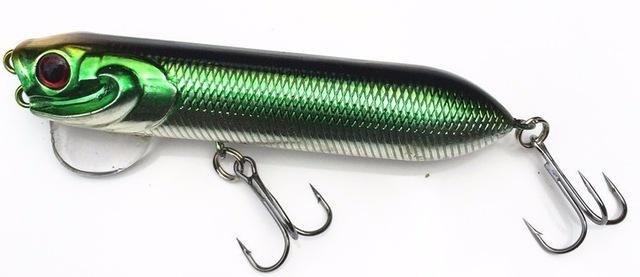 Topwater Fishing Pencil Lure 94Mm 18G Artificial Hard Bait Mini Magician Snake-Even Sports-6 Black Green-Bargain Bait Box