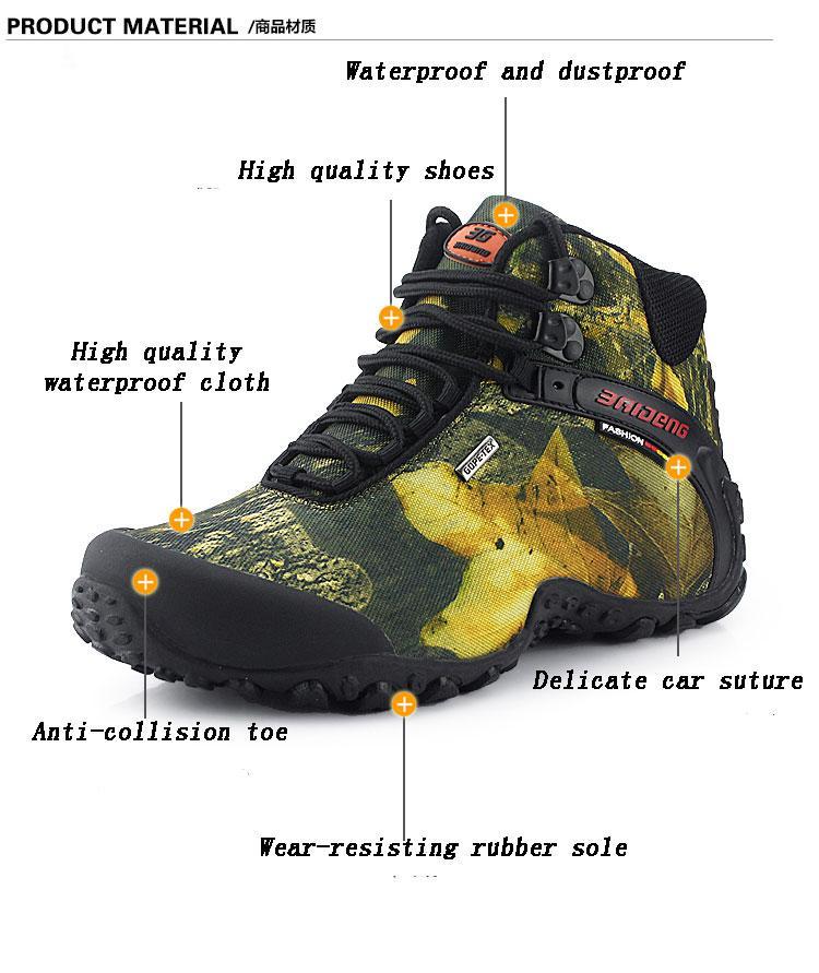 Toursh Mens Tactical Boots Waterproof Canvas Hiking Men Shoes Trekking Boots-TOURSH Store-Khaki-7.5-Bargain Bait Box