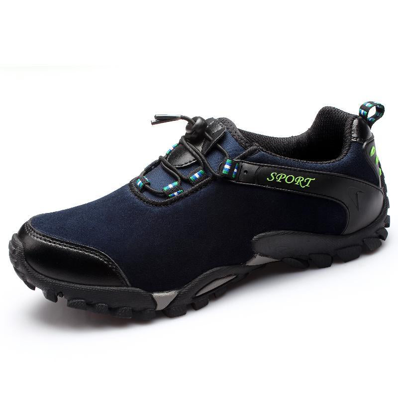 Trekking Boots Men Leather Autumn Hiking Sneakers Waterproof Mountain Shoes-YANGTENG Store-Blue-5.5-Bargain Bait Box