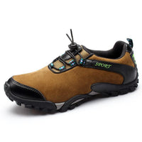 Trekking Boots Men Leather Autumn Hiking Sneakers Waterproof Mountain Shoes-YANGTENG Store-Brown-5.5-Bargain Bait Box