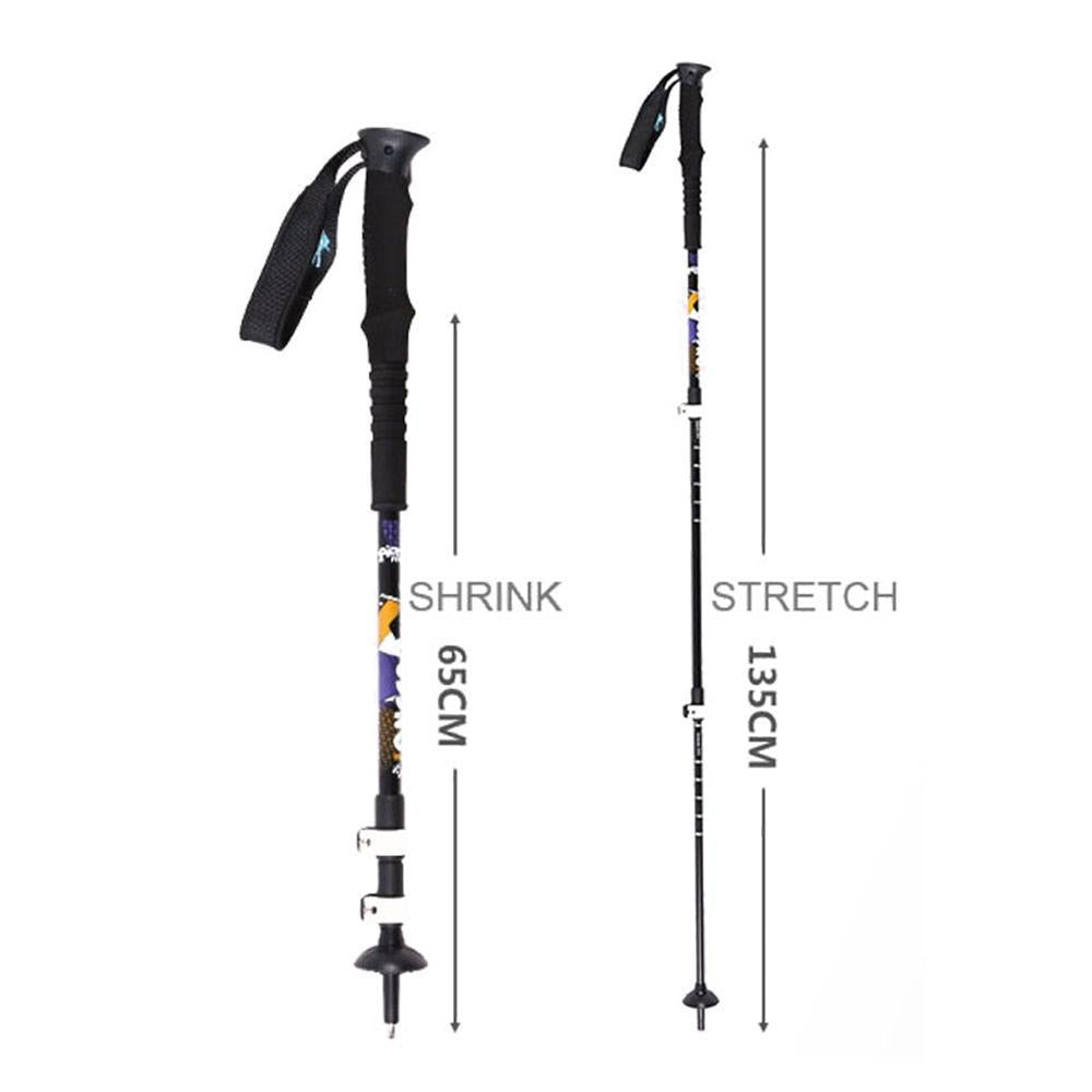 Trekking Poles Telescopic Walking Stick Lightweight Aluminum Alloy Alpenstock-DMAR Official Store-2pcs purple-Bargain Bait Box