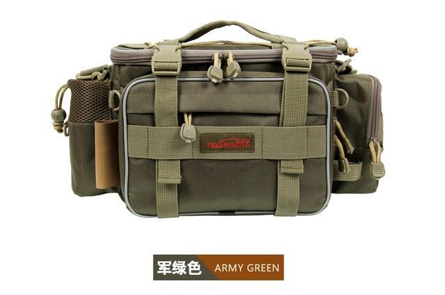 Trulinoya 40 * 15 * 19Cm Fishing Bag Multi-Function Fishing Tackle Bag-Tackle Bags-Bargain Bait Box-ARMY GREEN-Bargain Bait Box