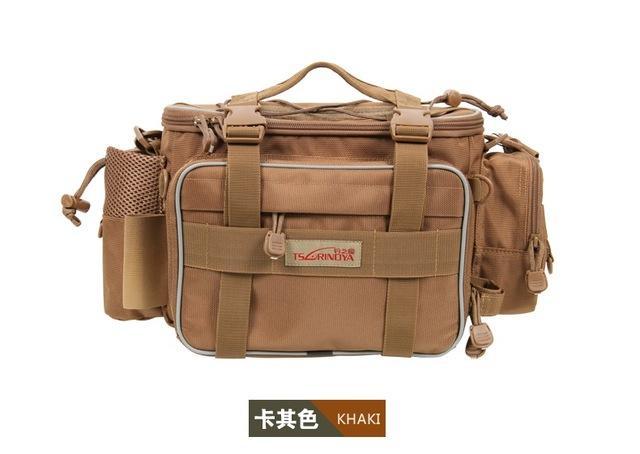Trulinoya 40 * 15 * 19Cm Fishing Bag Multi-Function Fishing Tackle Bag-Tackle Bags-Bargain Bait Box-KHAKI-Bargain Bait Box