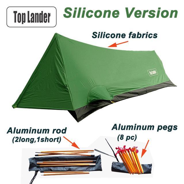 Ultralight Hiking Camping Tent 1 Person Waterproof Small Single 1 Man-Top Lander Enterprise Store-Silicone Version-Bargain Bait Box